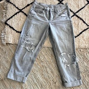 American Eagle Artist Distressed Gray Women’s Jeans Size 6 XLong